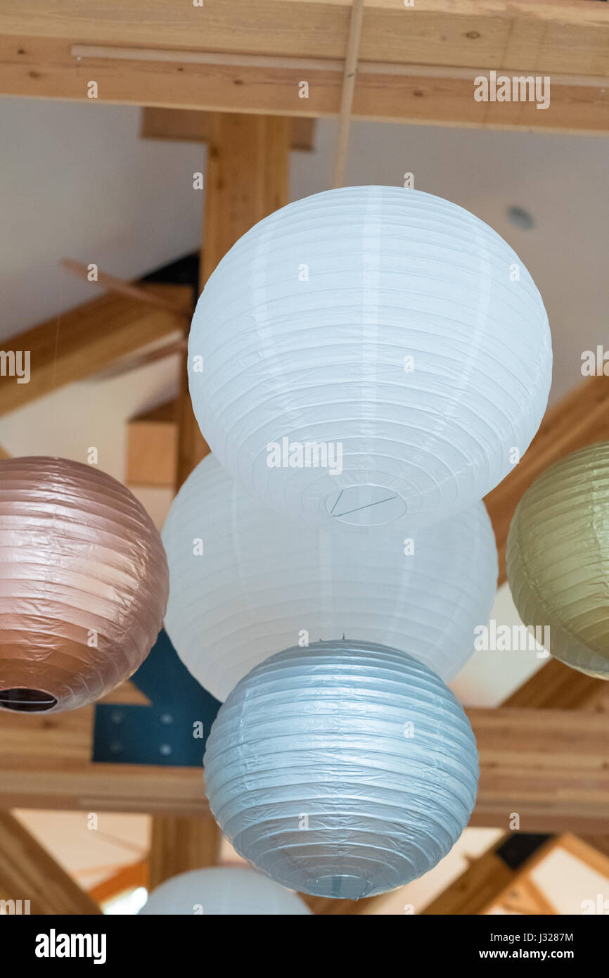 Paper Lantern Wedding Reception Decor Stock Photo Alamy
