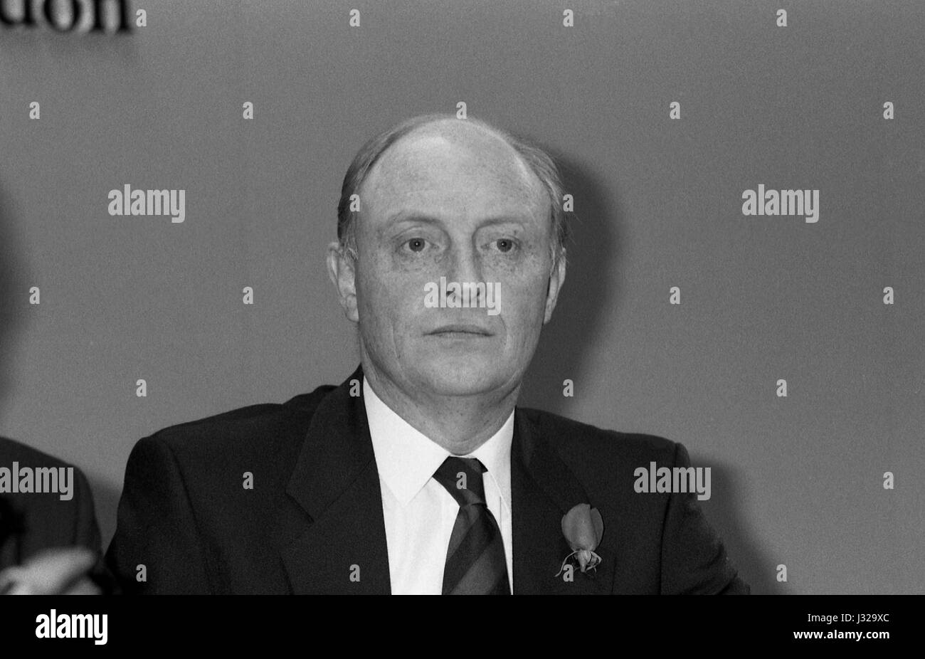 Rt. Hon. Neil Kinnock, Leader of the Labour party, attends a party press conference in London, England on January 29, 1990. Stock Photo