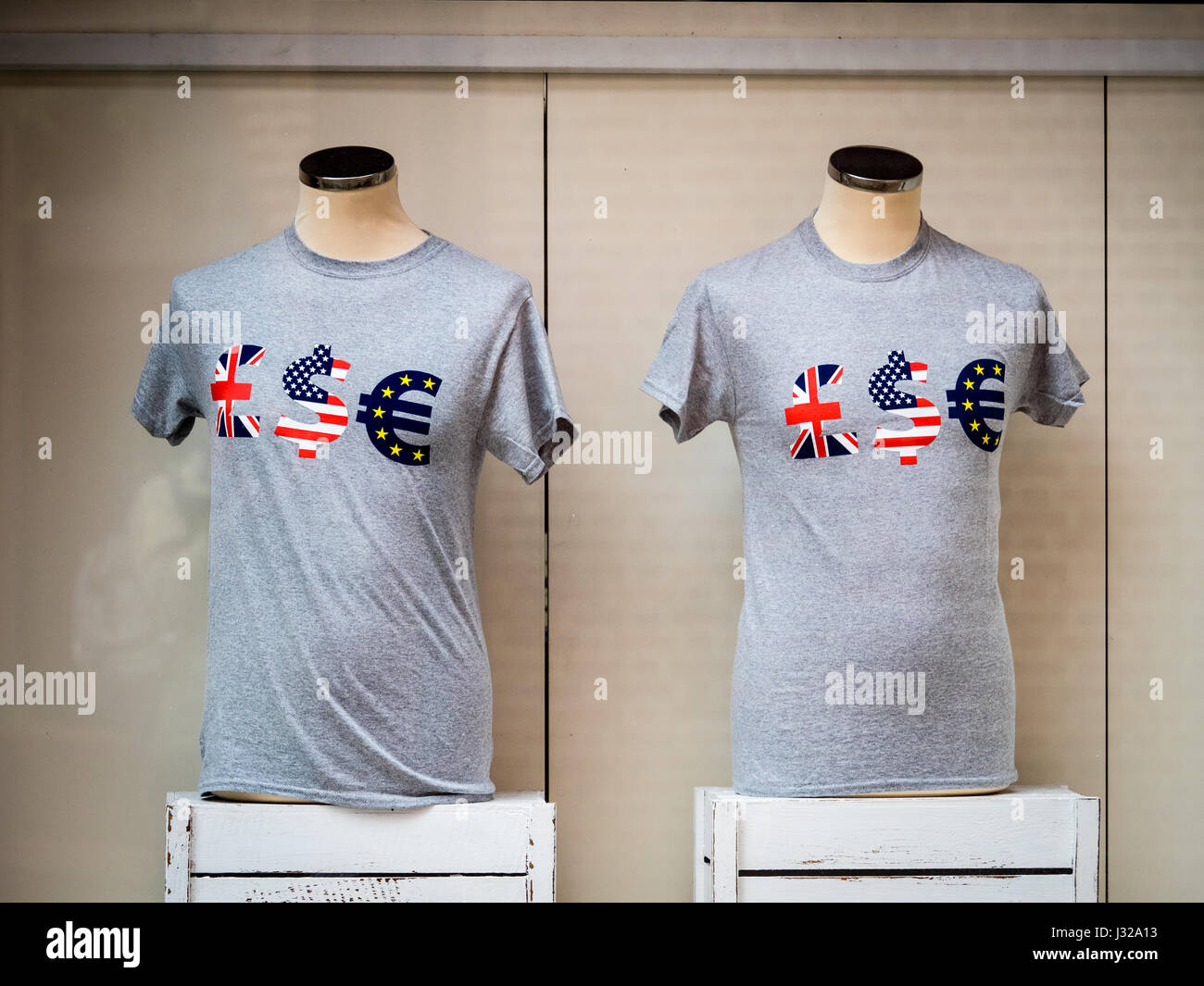LSE tee shirts on sale in the window of the London School of Economics Student Shop in central London UK Stock Photo
