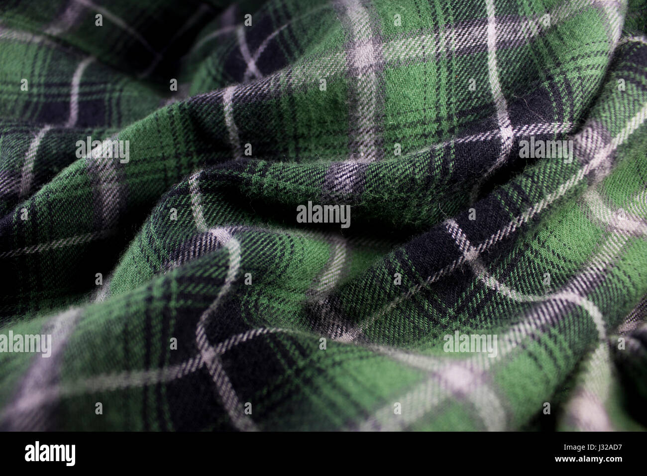 green plaid flannel fabric cloth tartan garment textile Stock Photo - Alamy