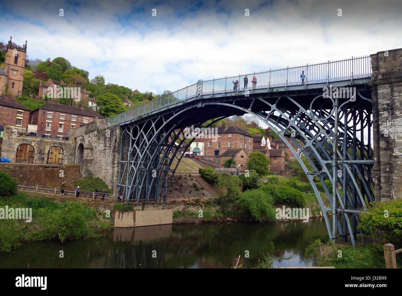 The Ironbridge spanning the River Severn in Shropshire Uk Stock Photo