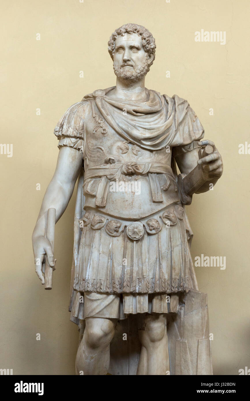 Rome. Italy. Statue of Roman Emperor Antoninus Pius, 2nd century AD, Chiaramonti Museum, Vatican Museums. Musei Vaticani. Stock Photo