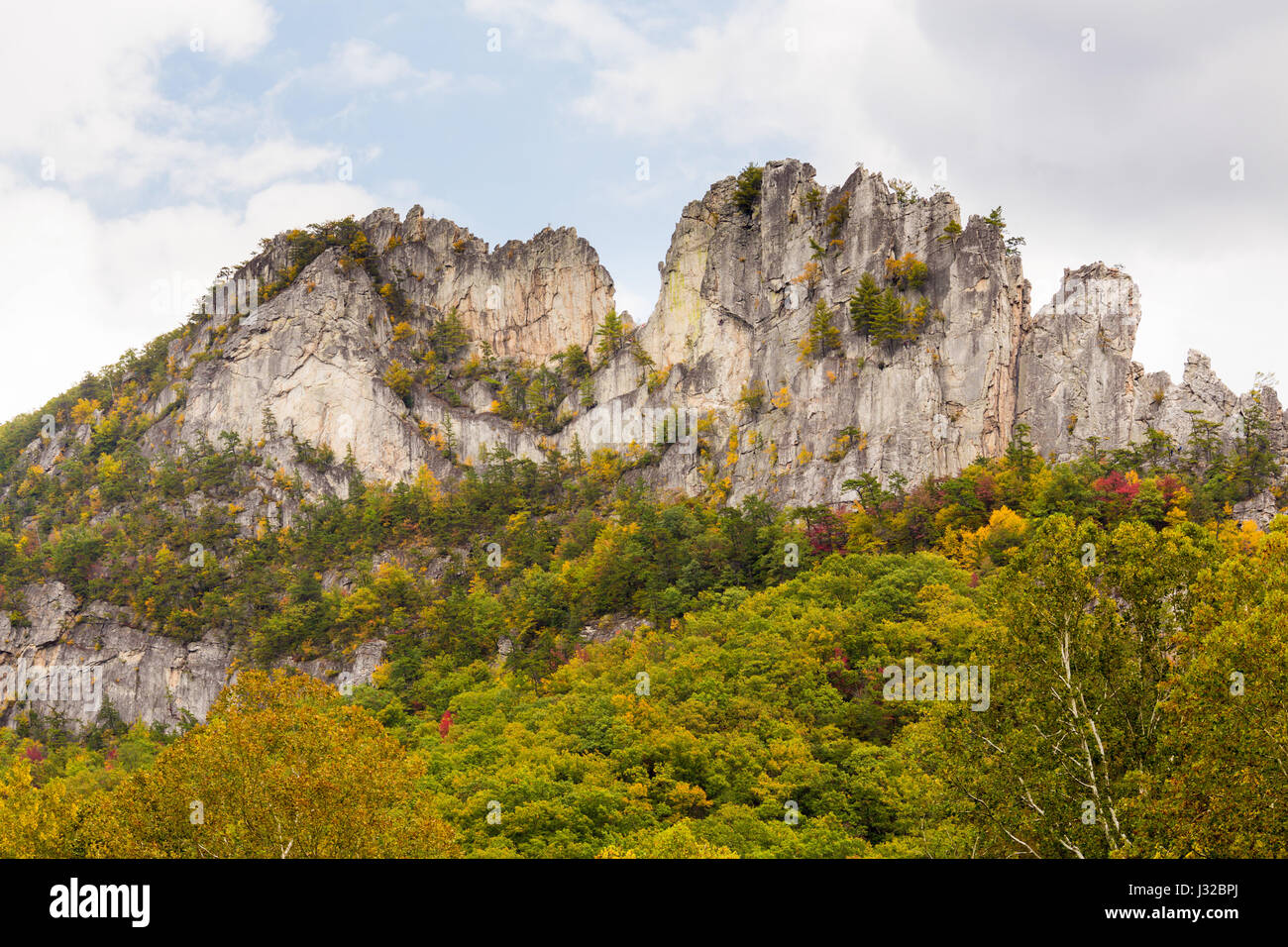 Seneca Rocks, Pendleton County, West Virginia, USA Stock Photo