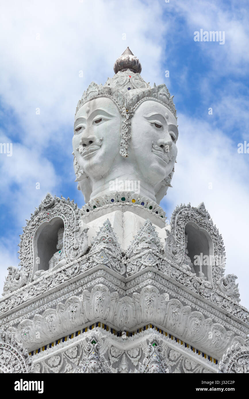 White statue of buddha image with blue sky and cloud Stock Photo - Alamy
