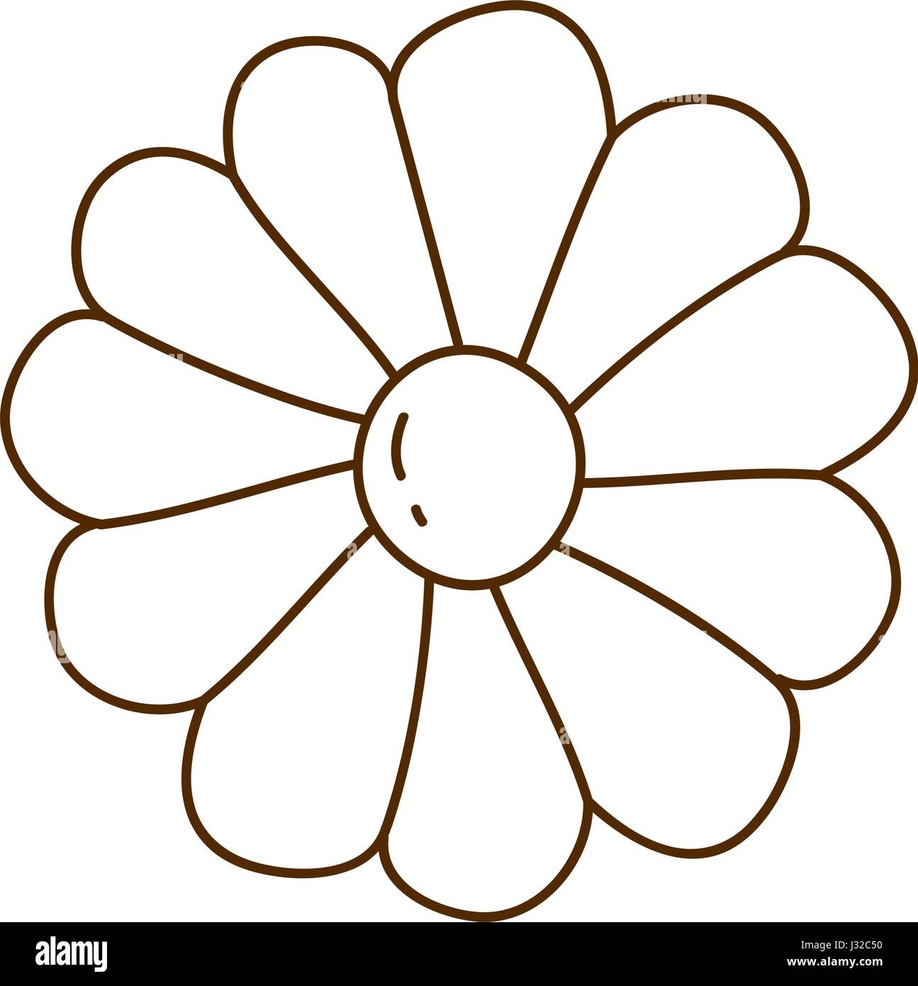 brown silhouette with daisy flower in closeup Stock Vector Image & Art