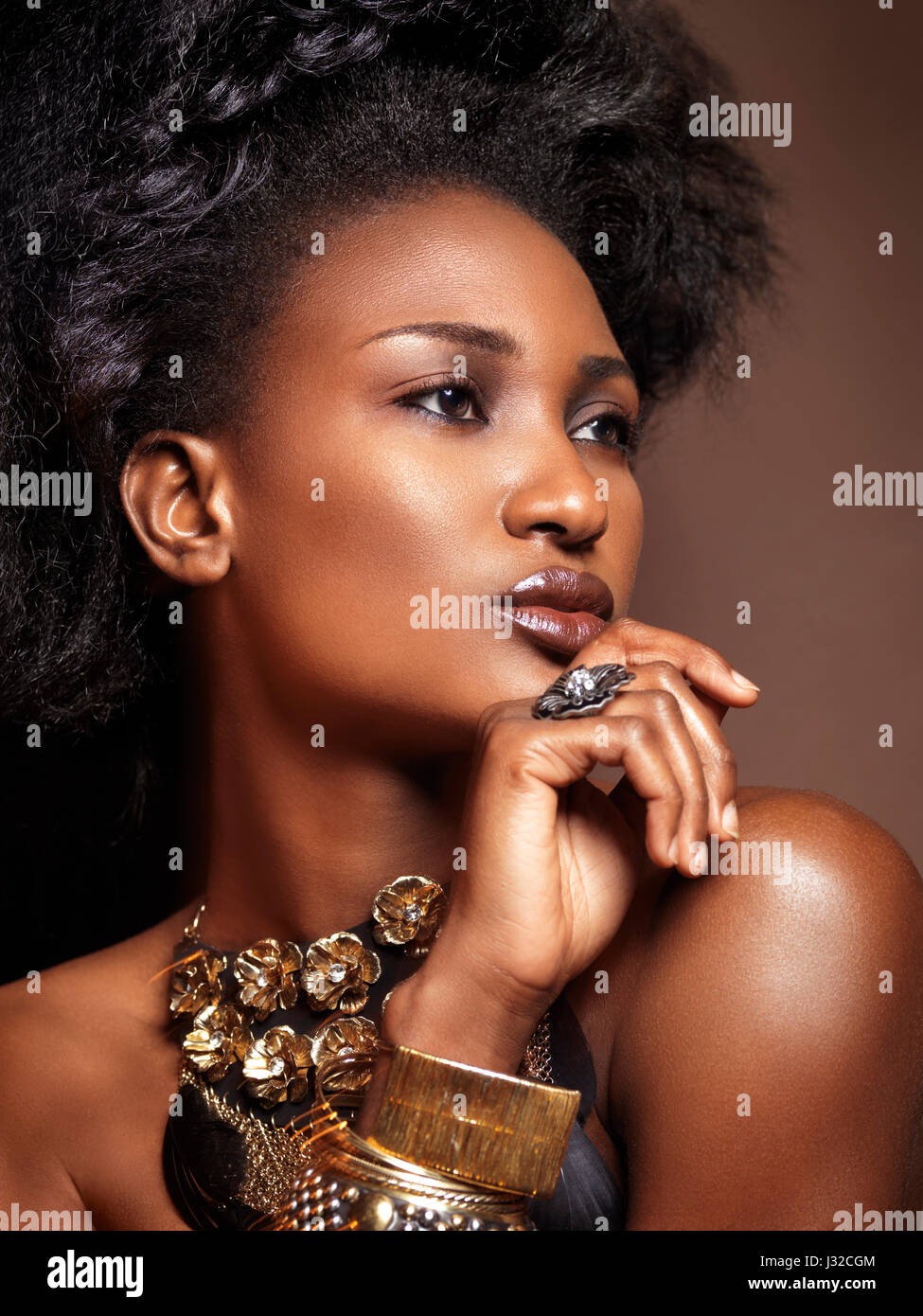 Beautiful Young African American Woman With Big Natural Hair