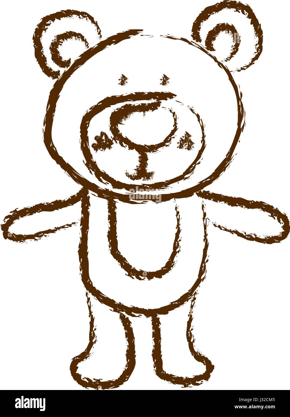 monochrome hand drawn silhouette of bear Stock Vector Image & Art - Alamy