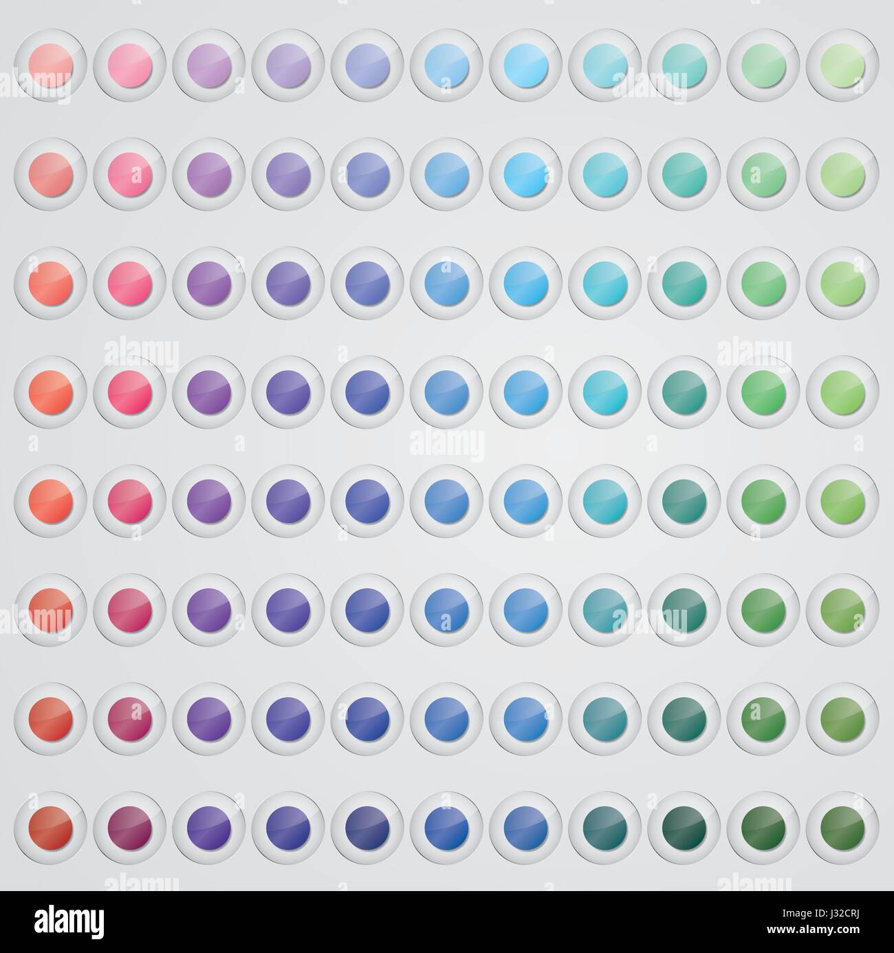 88 high quality colored glass info-graphic buttons. All isolated. Stock Vector