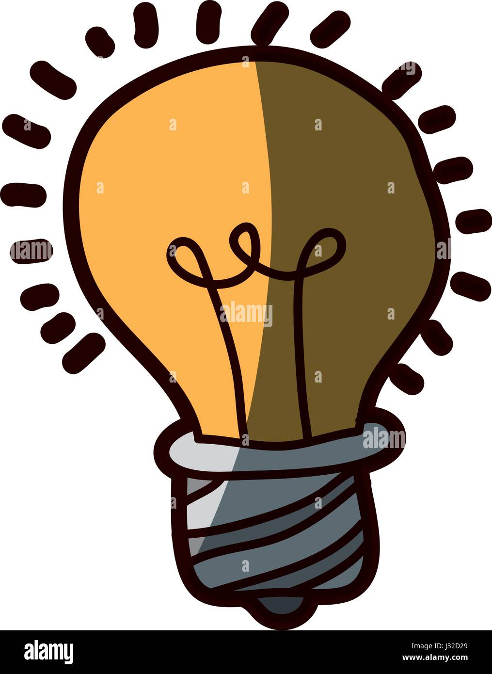 light colored hand drawn silhouette of light bulb with half shadow Stock  Vector Image & Art - Alamy