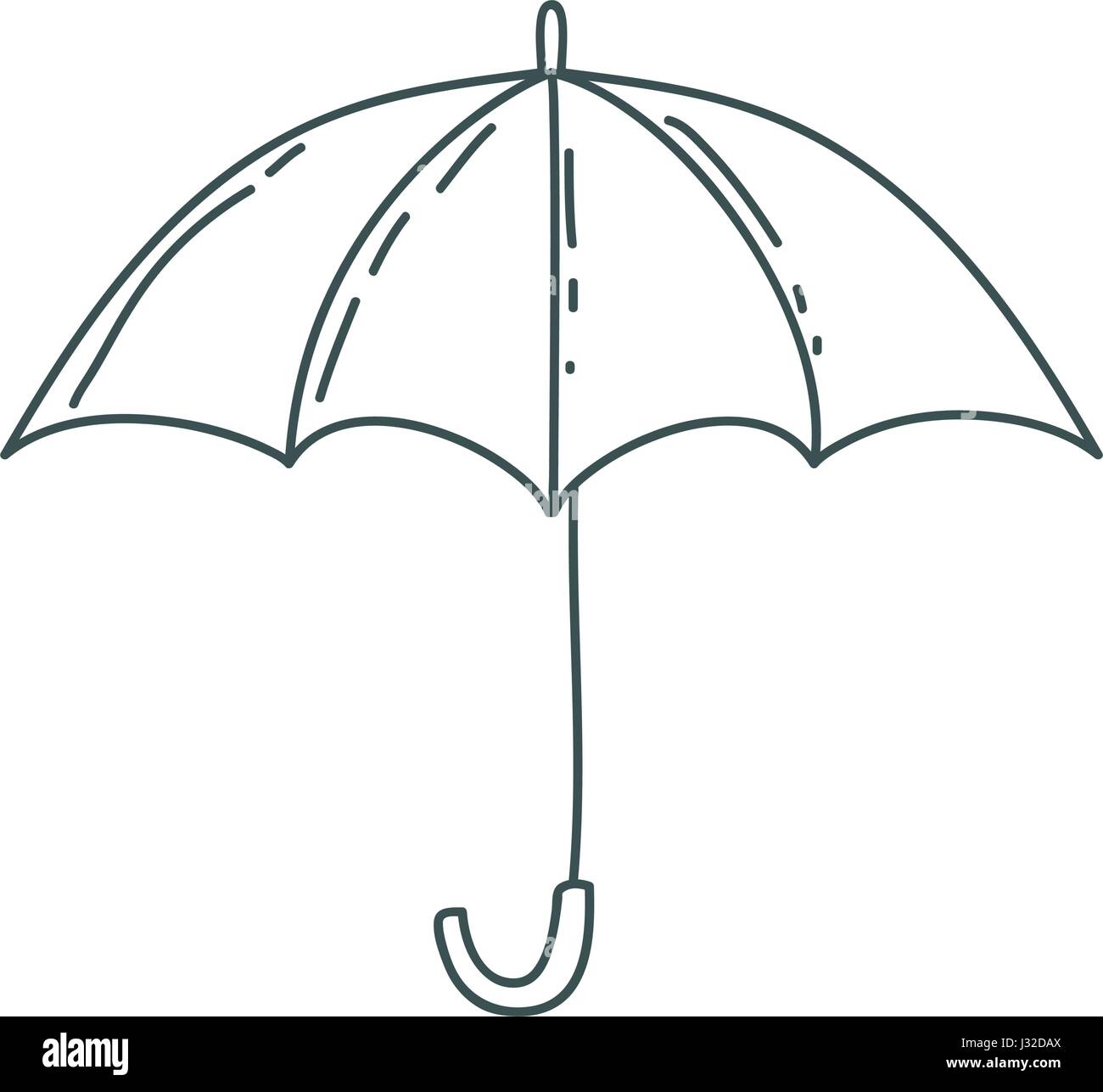 Gray silhouette with opened umbrella stock image