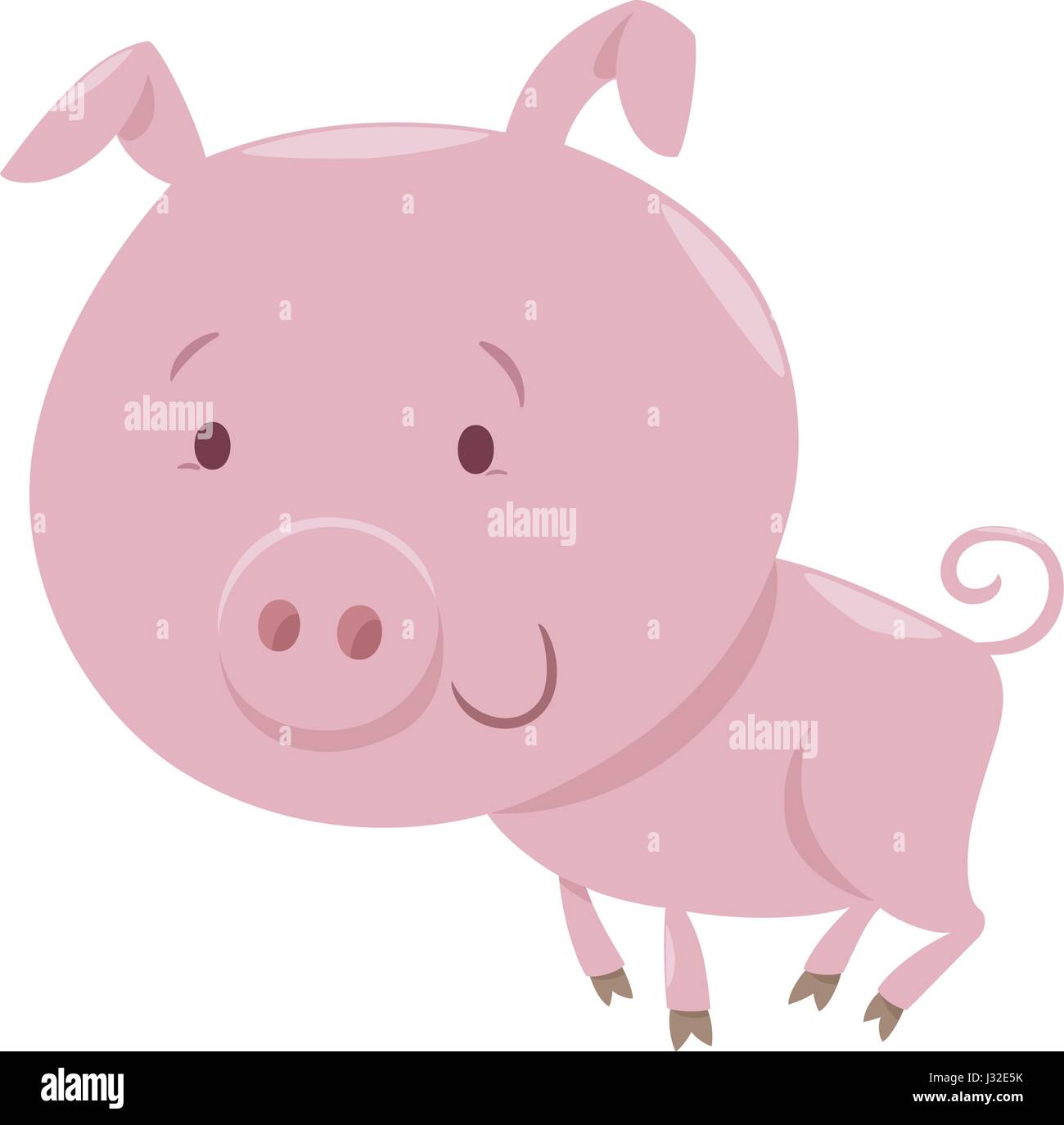 Cartoon Illustration of Pig or Piglet Farm Animal Character Stock