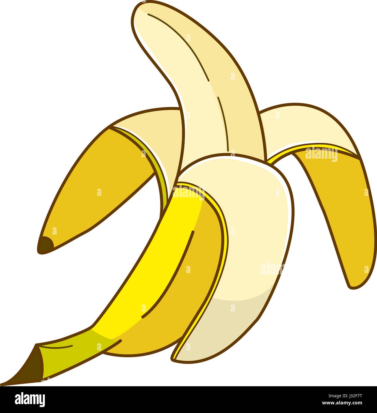Yellow opened banana cartoon illustration Stock Vector Image & Art - Alamy