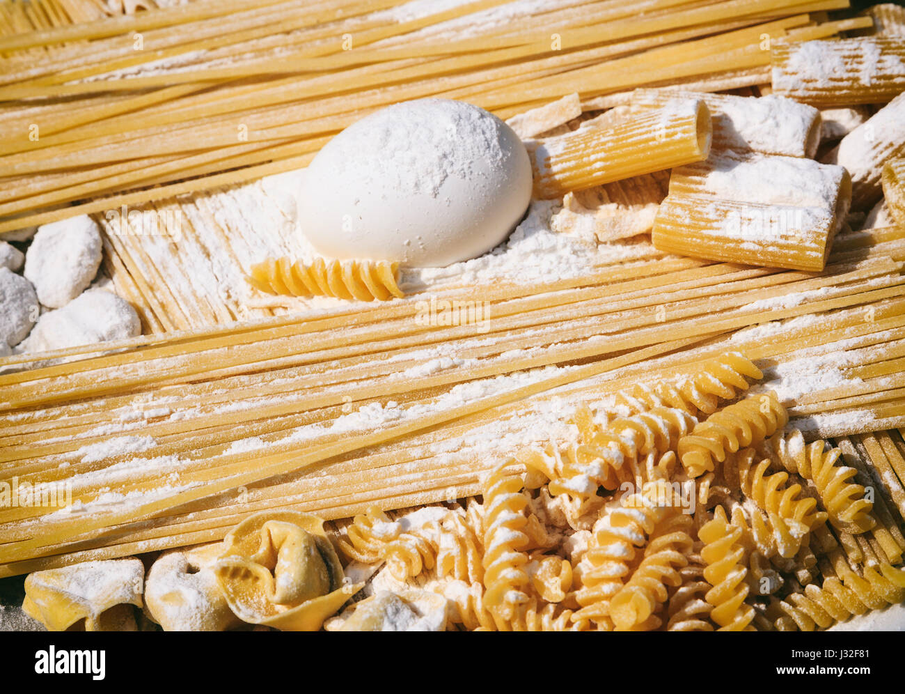 Raw Italian pasta and ingredients pasta preparation Stock Photo Alamy