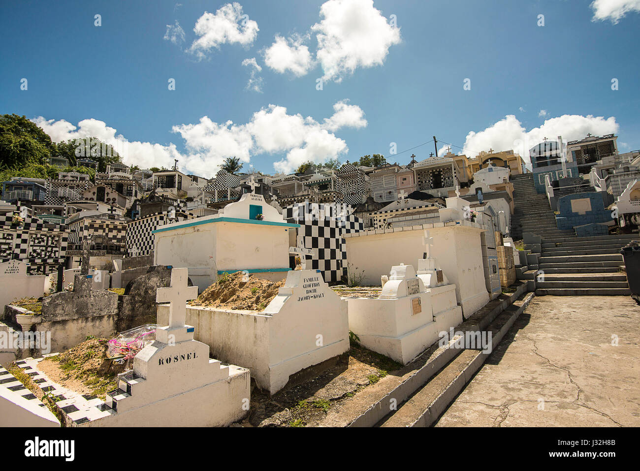 Cemetery at Guadeloupe Stock Photo