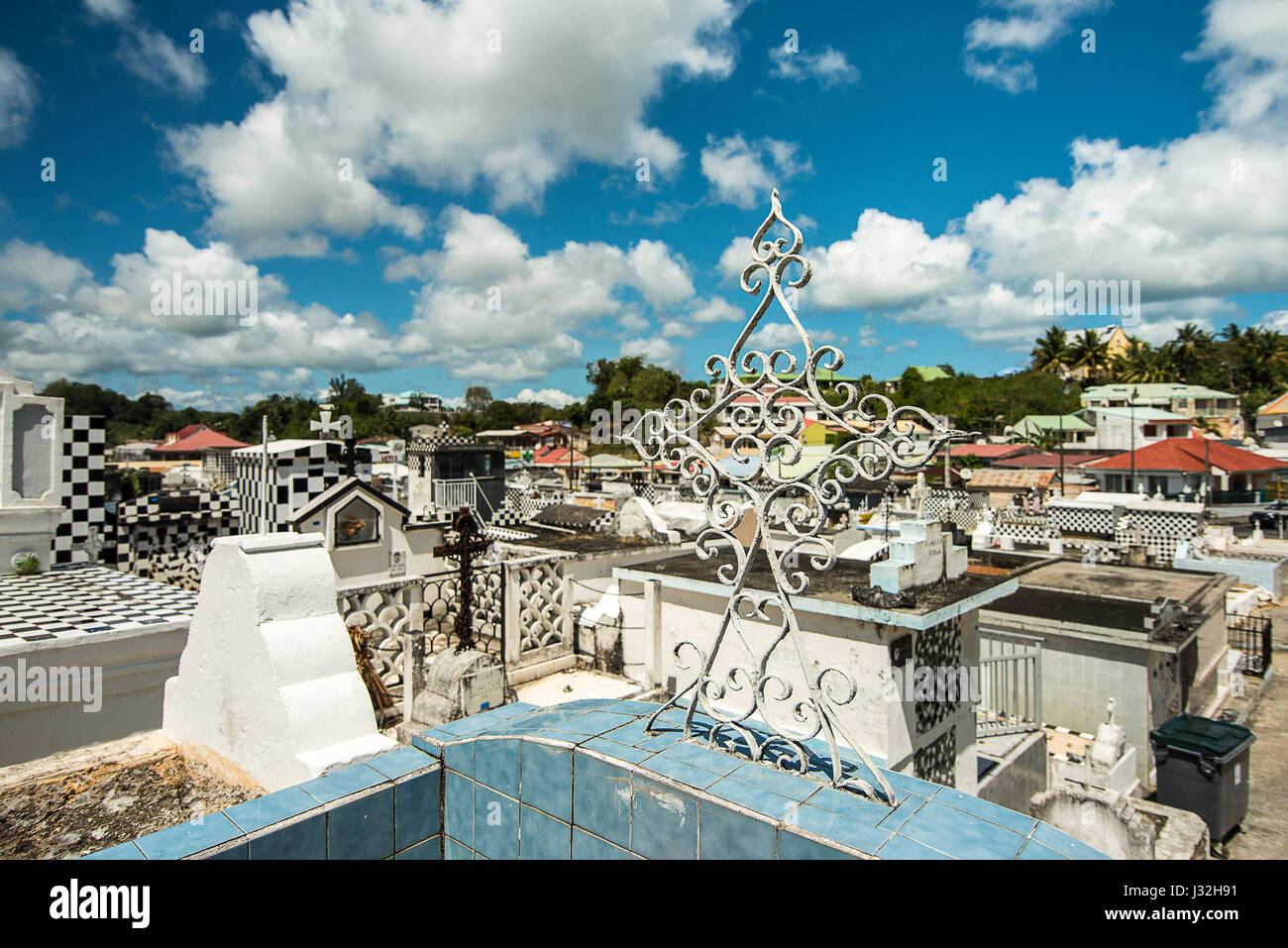 Cemetery at Guadeloupe Stock Photo