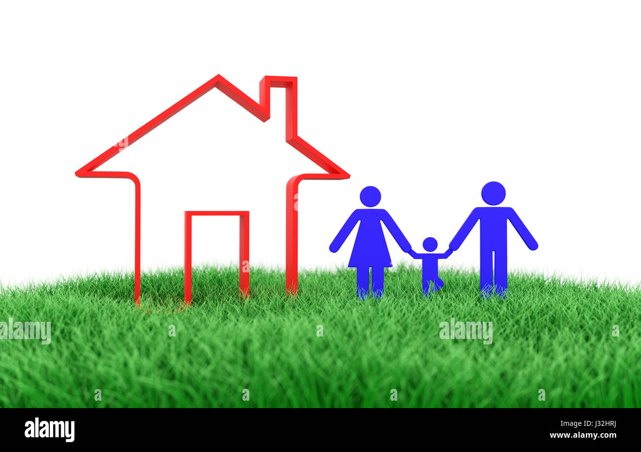 Family Concept - 3D rendered Image Stock Photo