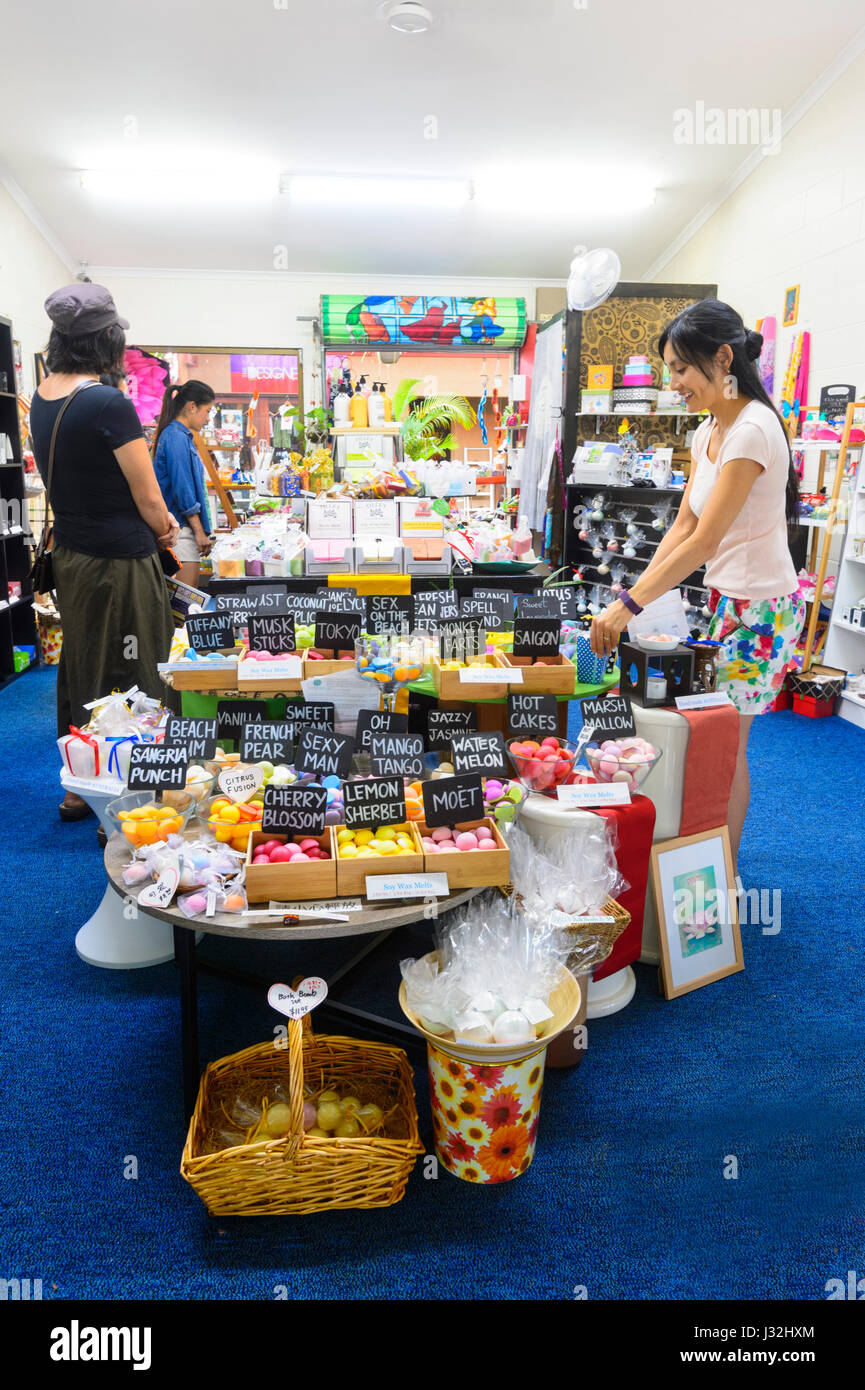 Shop selling bars of soap with funny names, Kuranda Village, Far North  Queensland, FNQ, QLD, Australia Stock Photo - Alamy