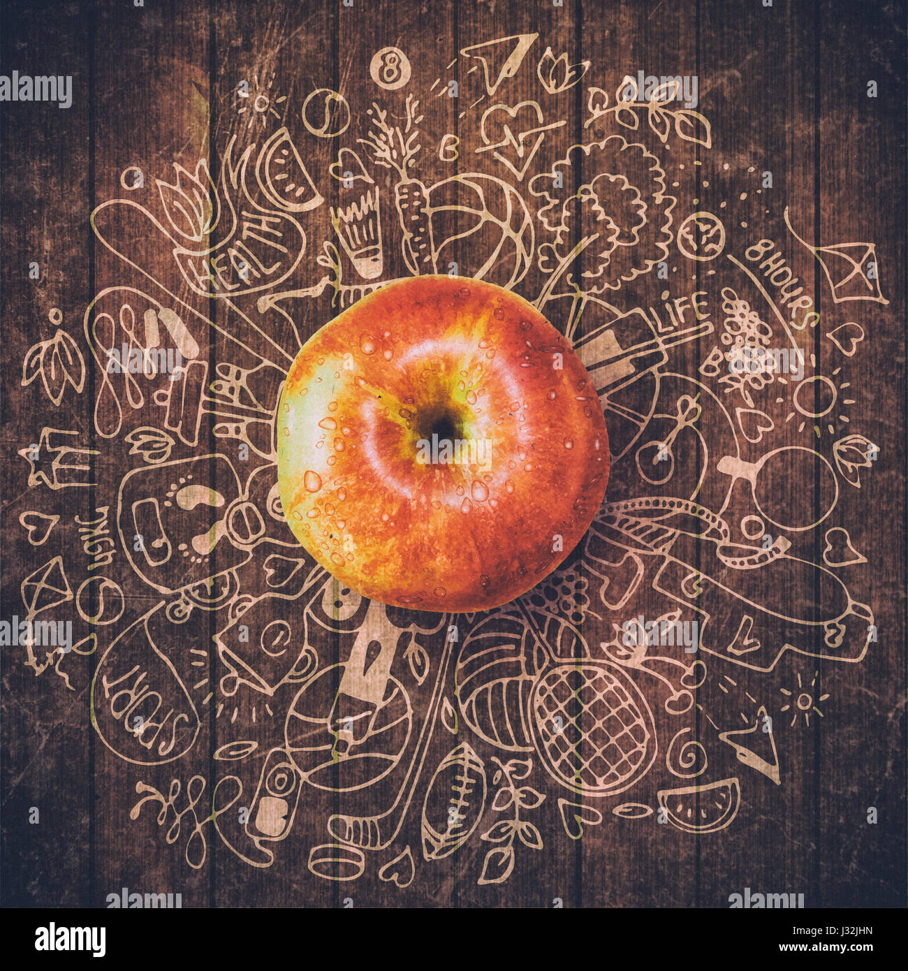 Healthy lifestyle doodle hi-res stock photography and images - Alamy