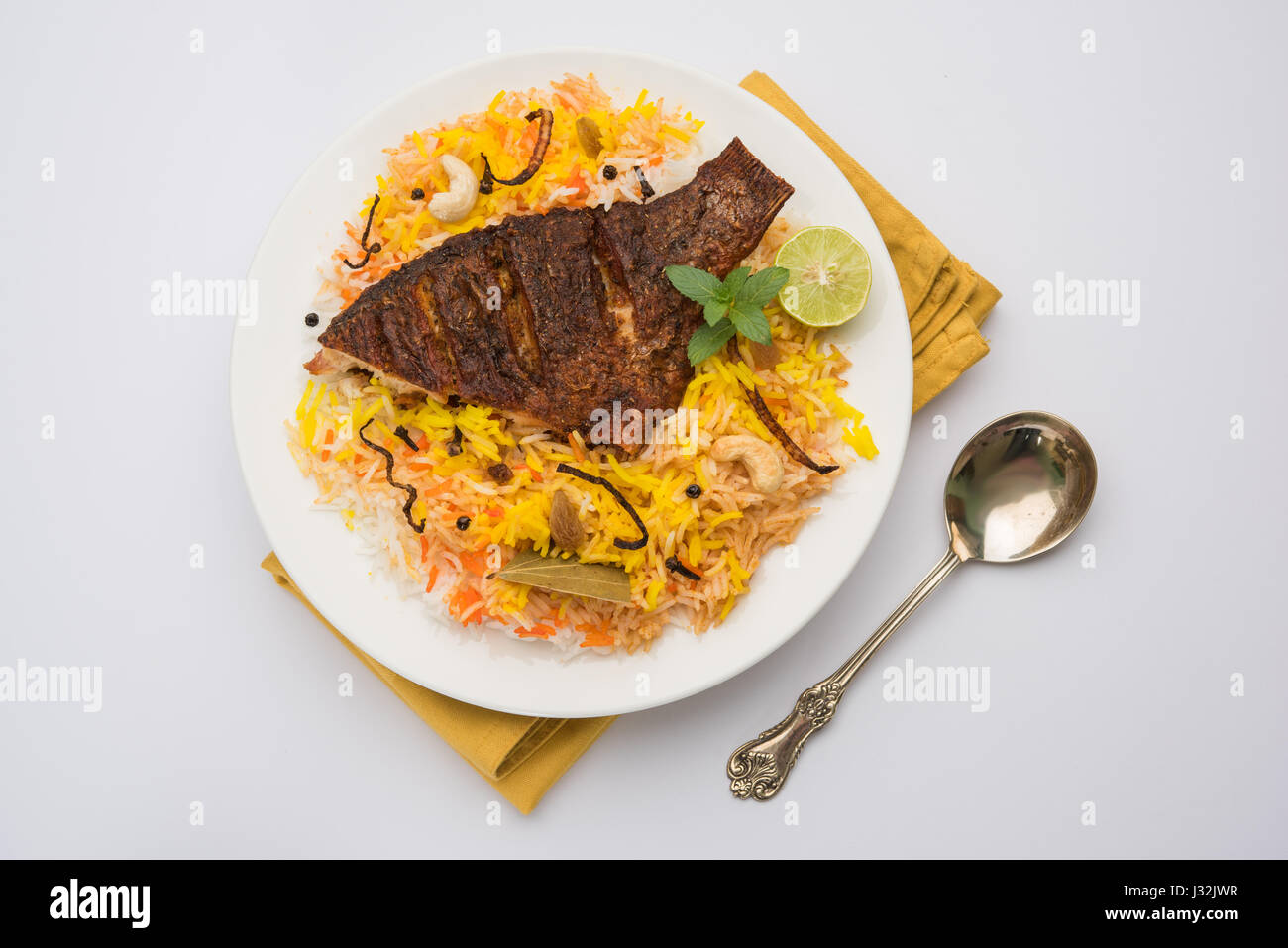 Fish Biryani or fish Rice - Popular Indian non-vegetarian recipe made ...