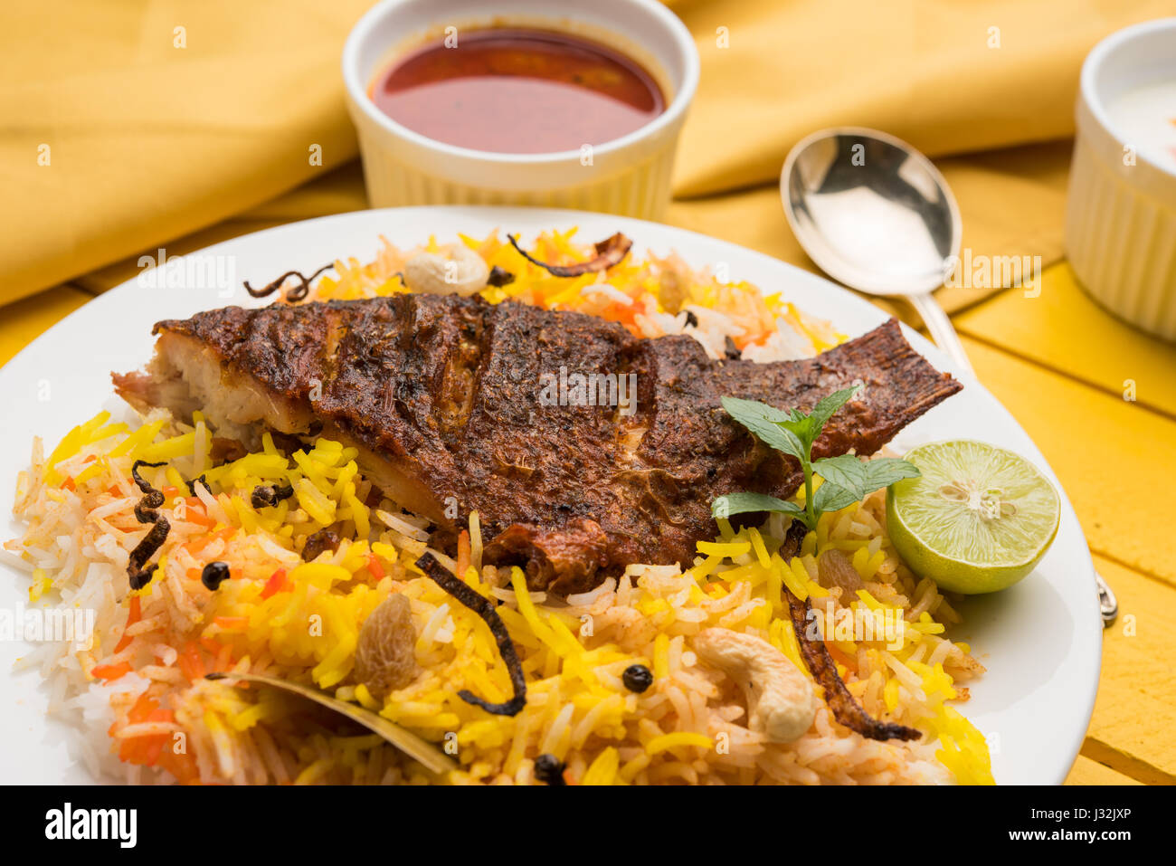 Fish Biryani or fish Rice - Popular Indian non-vegetarian recipe made ...