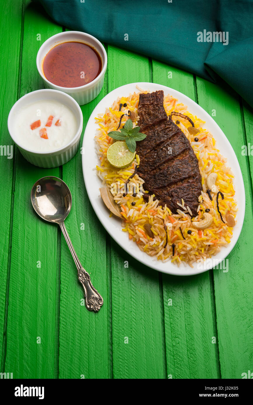 Fish Biryani or fish Rice - Popular Indian non-vegetarian recipe made ...