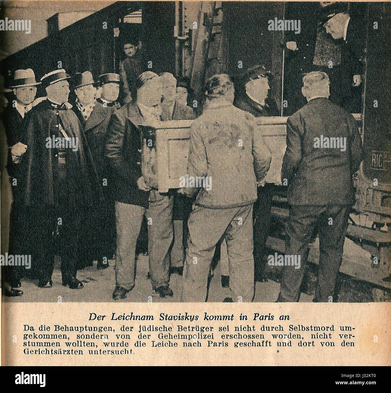 Affaire Stavisky-1934-le cercueil de Stavisky-1 Stock Photo
