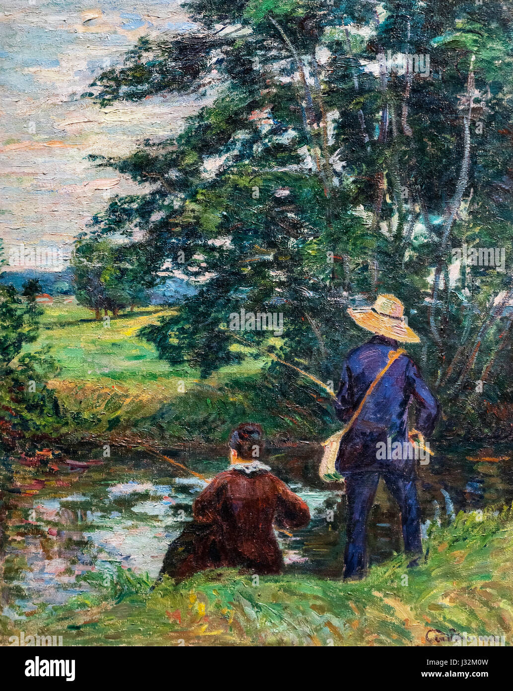 Armand Guillaumin (1841-1927) 'Les Pecheurs' (The Fishers), oil on canvas, c.1885. Stock Photo