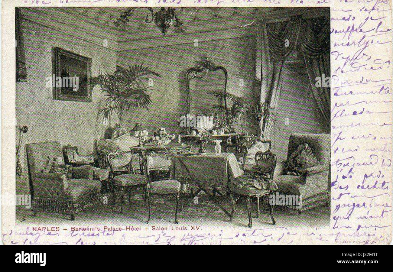 Napoli, Hotel Bertolini, Salon Louis XV Stock Photo