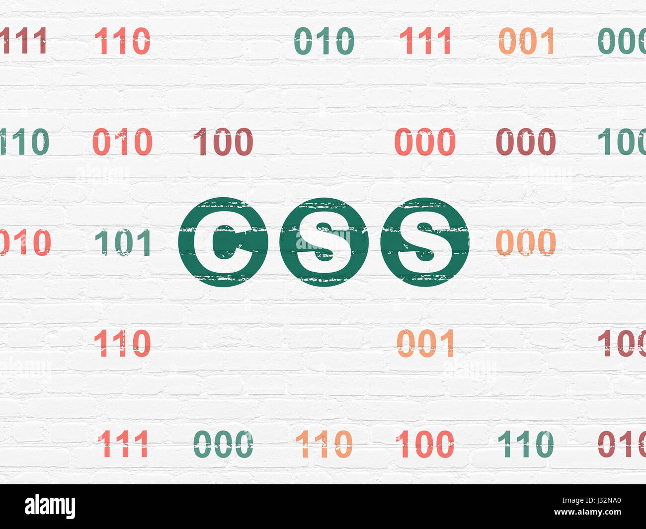 Database concept: Css on wall background Stock Photo - Alamy