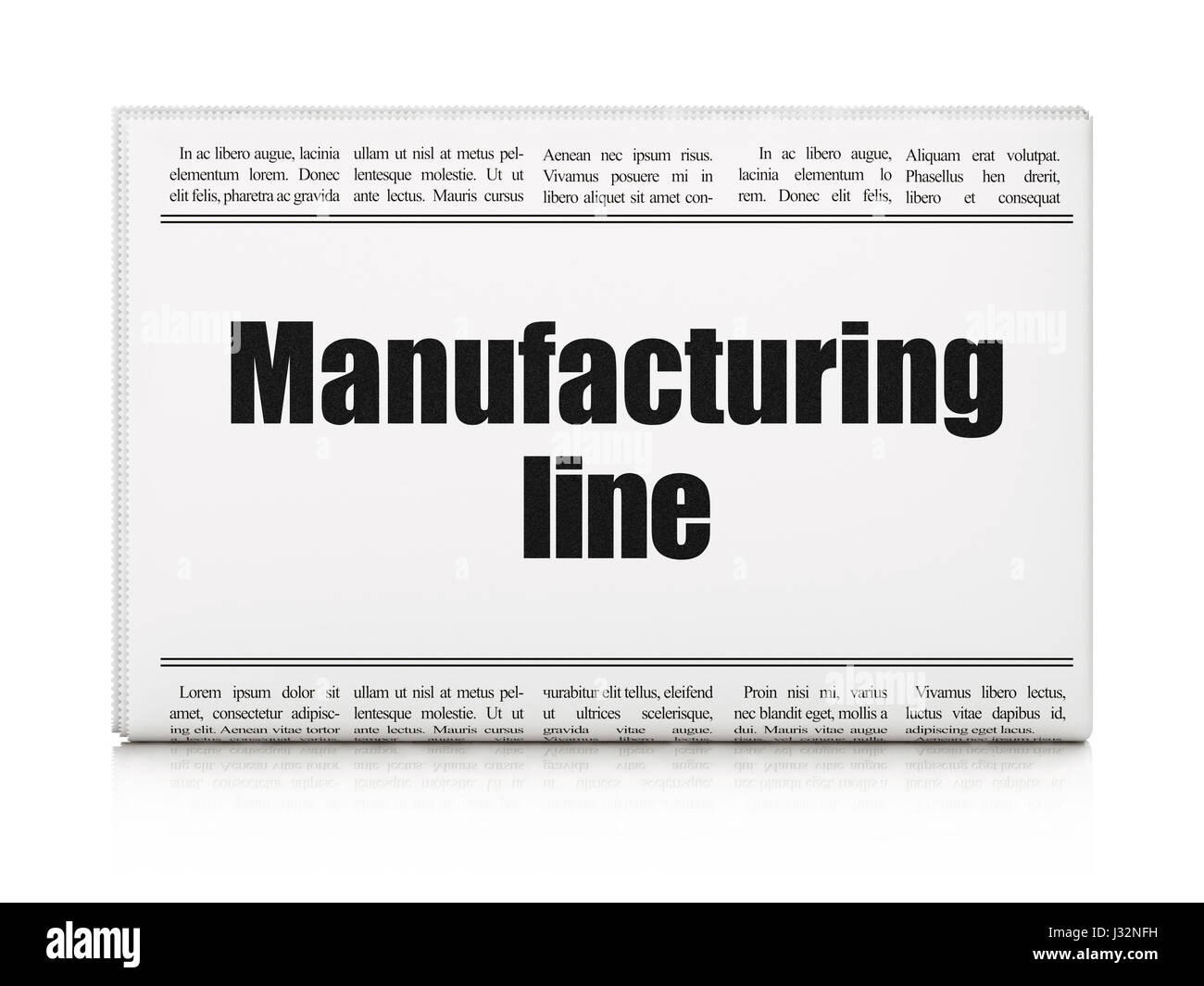 Industry concept newspaper headline Manufacturing Line Stock Photo Alamy