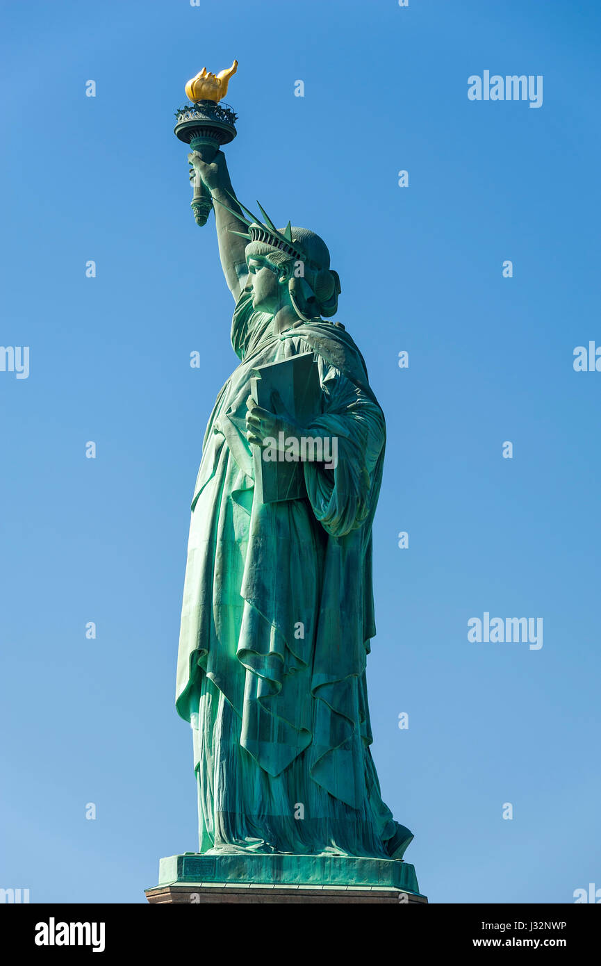 Statue of Liberty on Hudson River in NYC Stock Photo Alamy