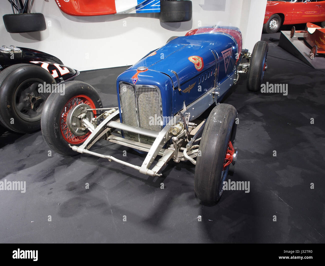 The 1933 Hudson Straight-Eight is an automobile featuring a 3.8-litre 8-cylinder engine, producing 150 horsepower. It was part of the Hudson Motor Car Company's offerings and is recognized for its performance and design in the early 20th century. Stock Photo