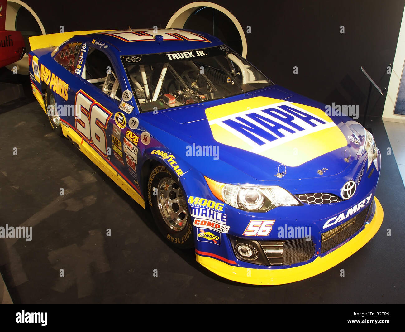 A photo of the 2013 Toyota Camry Nascar race car, featuring a 5.9-liter 8-cylinder engine with 850 horsepower. Stock Photo