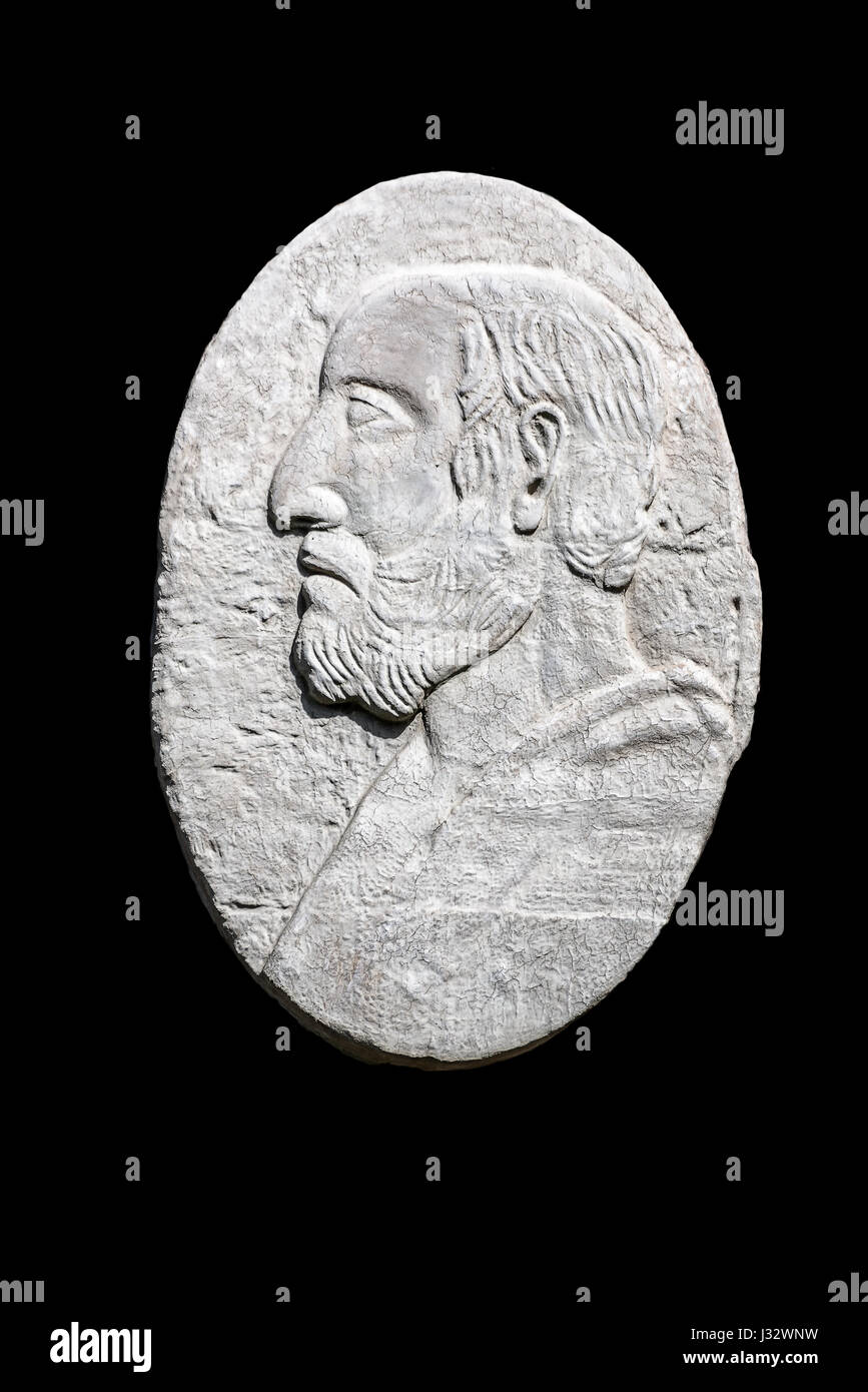 Engraved Art of Hippocrates of Kos, Father of Modern Medicine Stock Photo