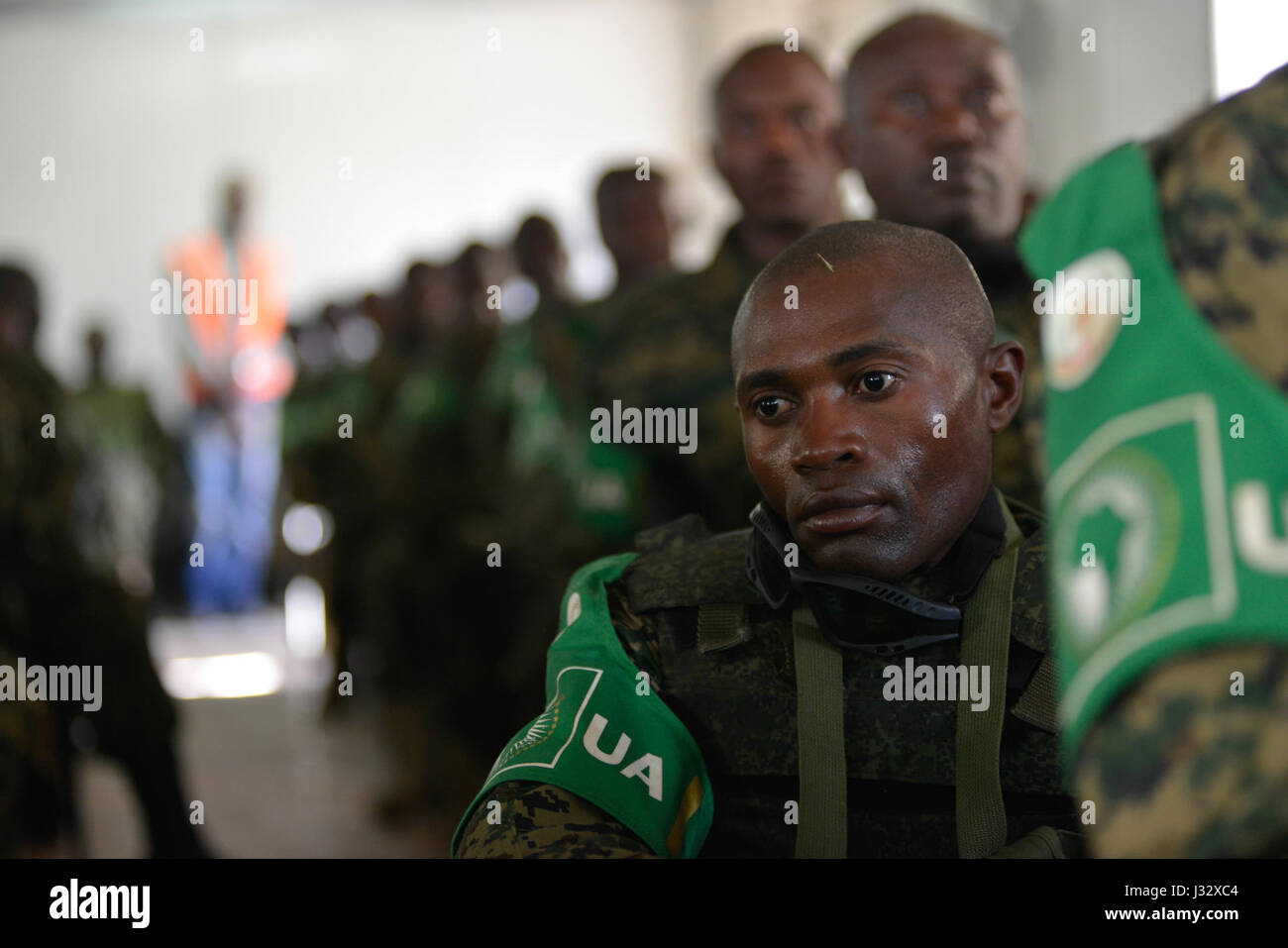 Newly deployed soldiers of the Uganda People’s Defence Forces (UPDF) on ...