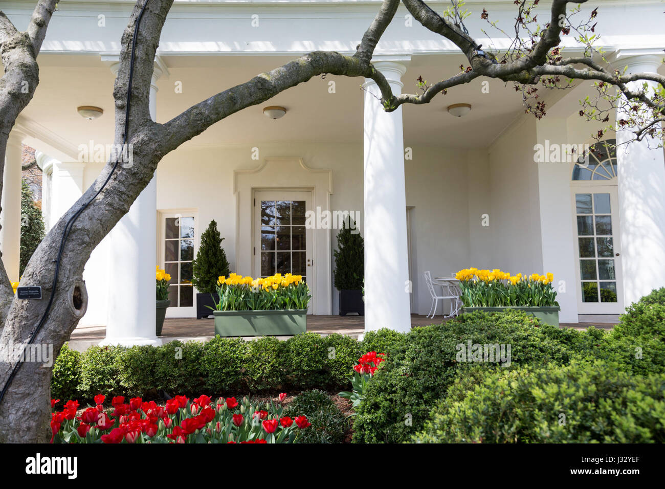 Outside the Oval Office . President Donald J. Trump Stock Photo