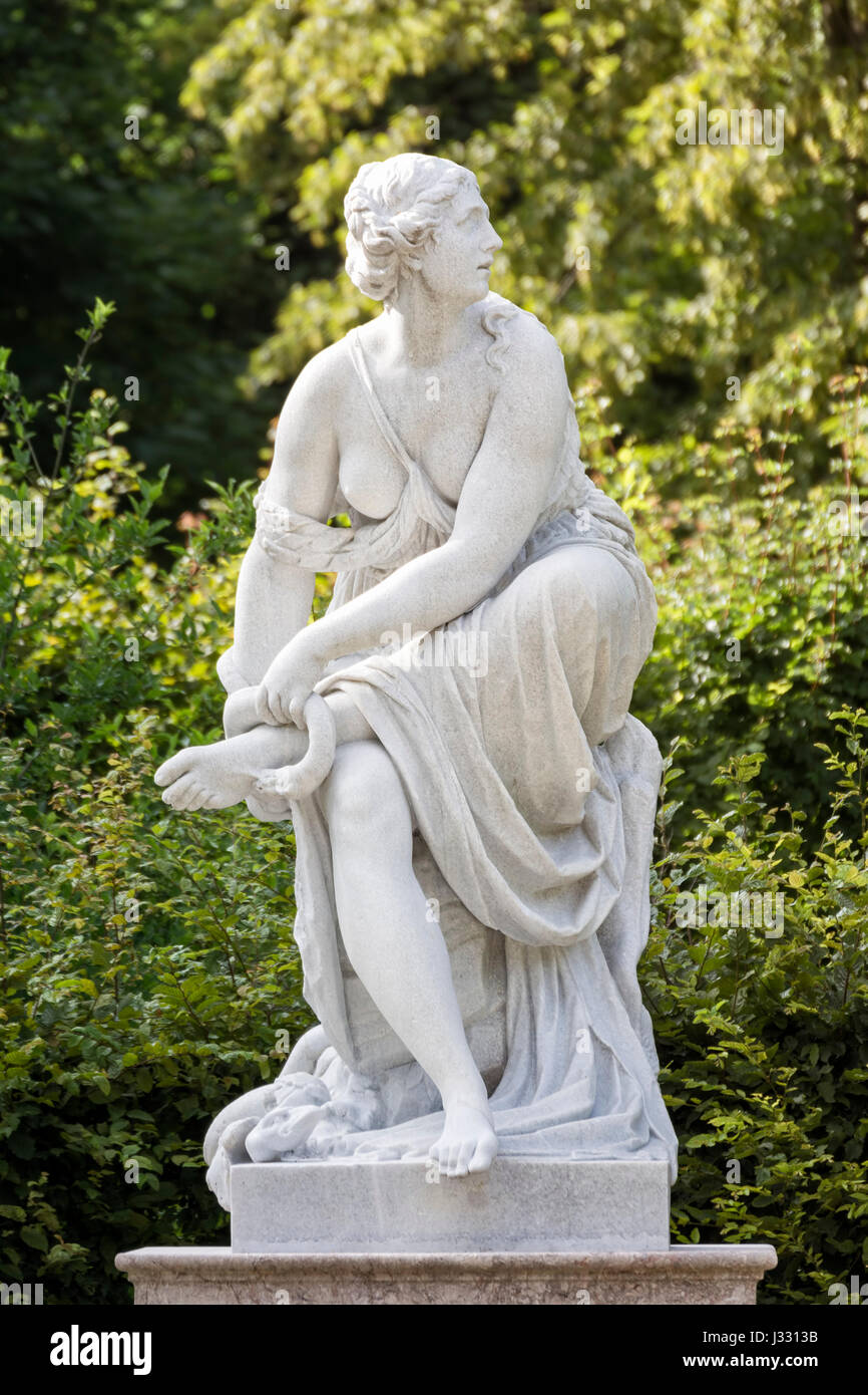 VIENNA, AUSTRIA, JULY 4, 2016: Antique Style Statue From Schonbrunn Palace Gardens, Vienna, Austria Stock Photo