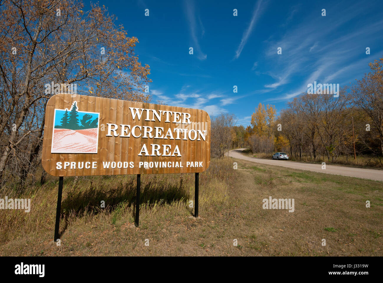 Sign at Spruce Woods Provincial Park (winter recreation area), Manitoba