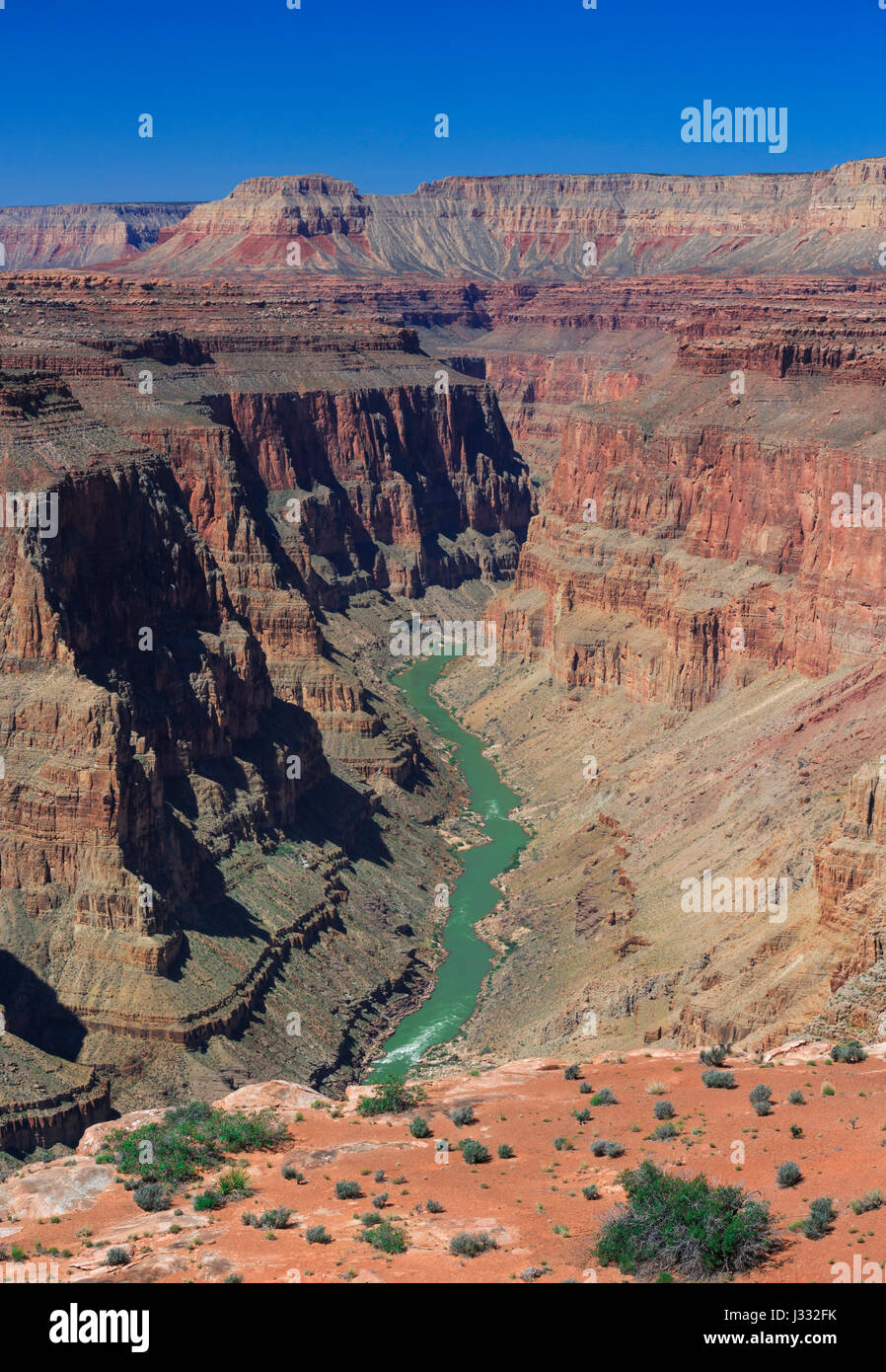 colorado river in the fishtail rapids area of grand canyon national park, arizona Stock Photo