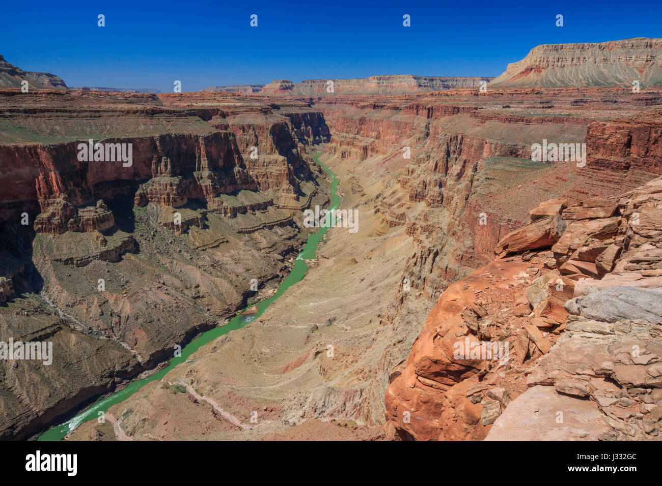 colorado river in the fishtail rapids area of grand canyon national park, arizona Stock Photo