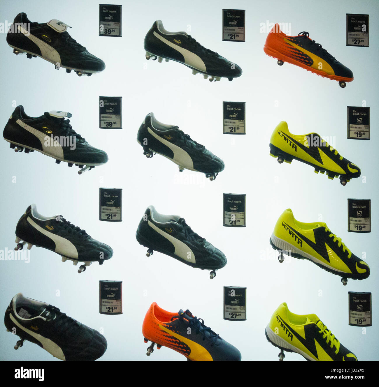 Puma football boots dispay in Sports 