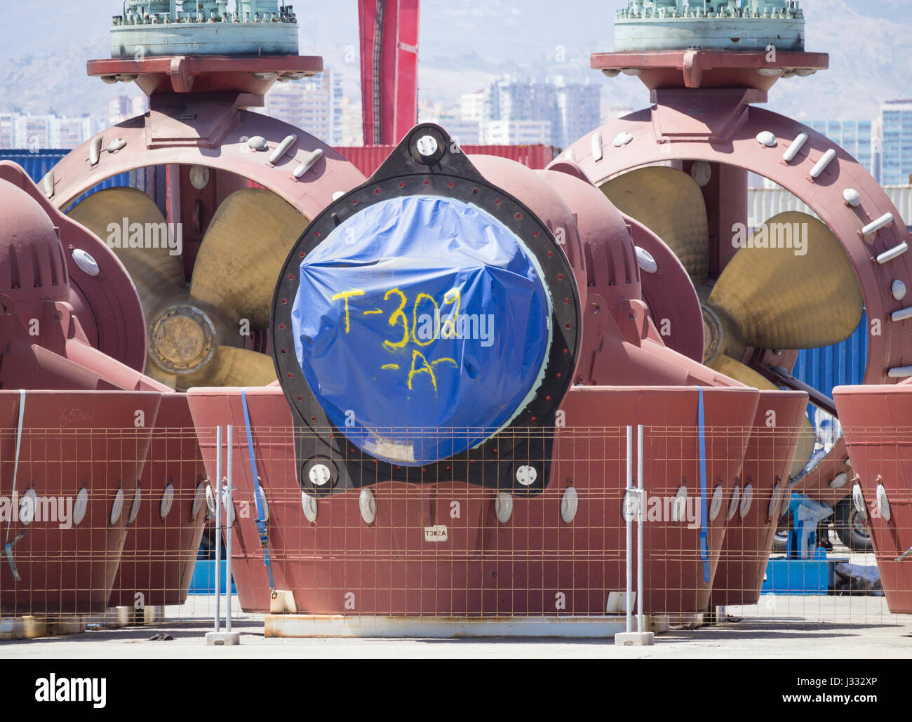 Oil Rig Thrusters Oil rig thrusters removed from mothballed rigs and stored on dry land ...