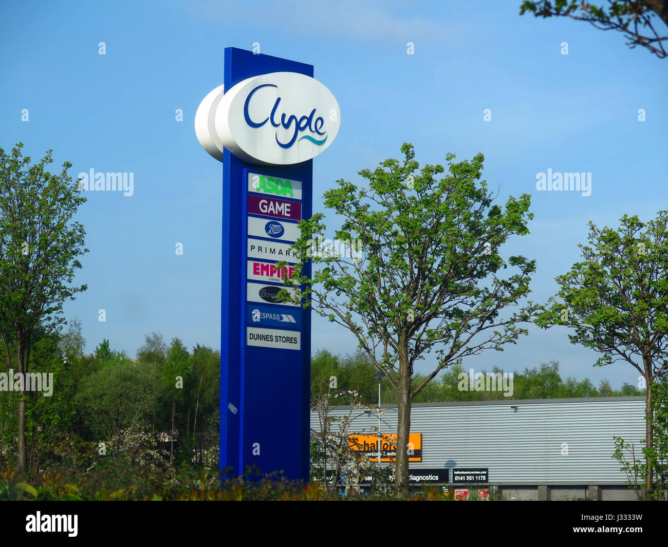 Sign for Clyde Shopping Centre Clydebank Stock Photo Alamy