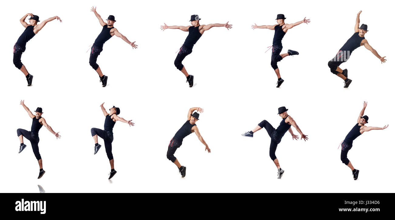Muscular dancer isolated on white Stock Photo - Alamy
