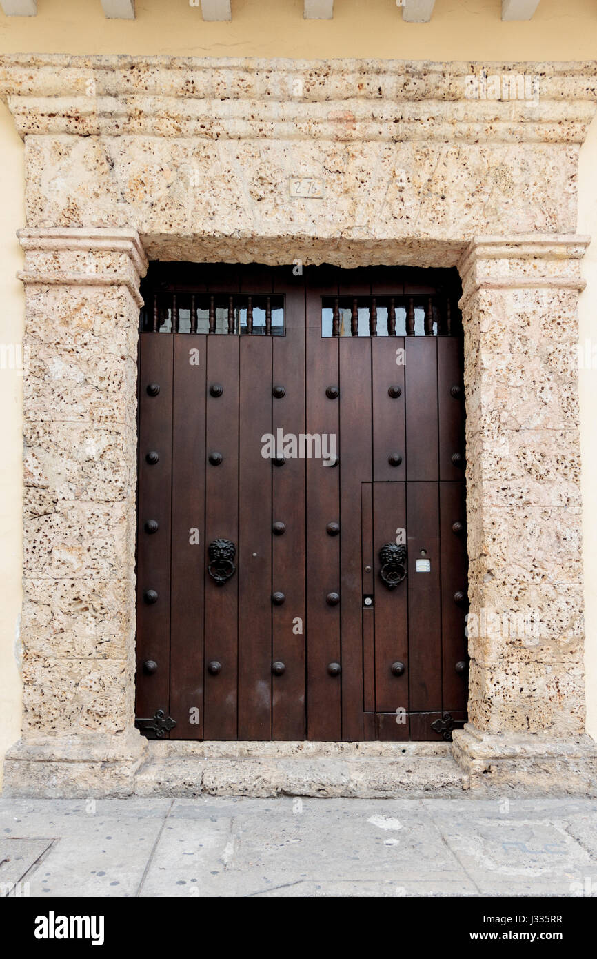 Door way in Cartagena de Indias Colombia Stock Photo