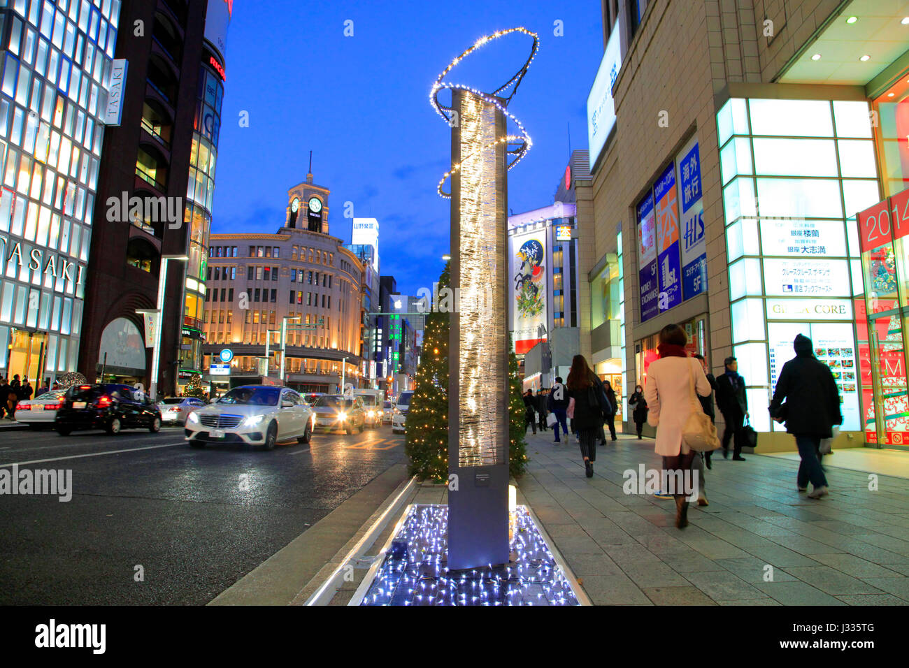 Christmas and Holiday Illumination in Ginza Tokyo Japan Stock Photo - Alamy