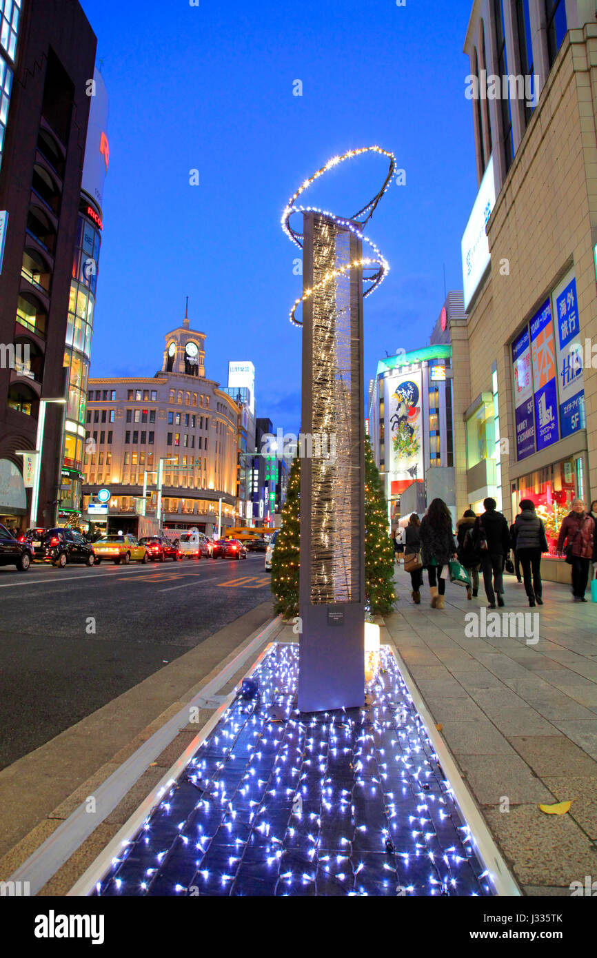 Christmas and Holiday Illumination in Ginza Tokyo Japan Stock Photo - Alamy