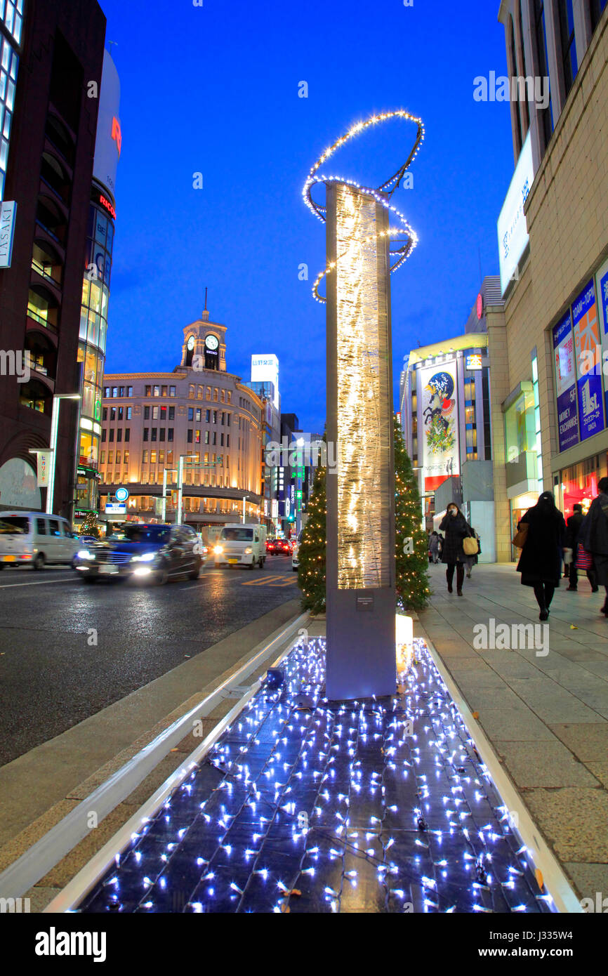 Christmas and Holiday Illumination in Ginza Tokyo Japan Stock Photo - Alamy