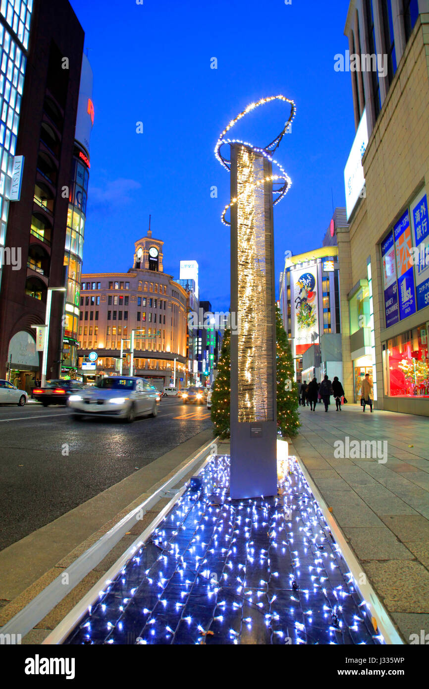 Christmas and Holiday Illumination in Ginza Tokyo Japan Stock Photo - Alamy