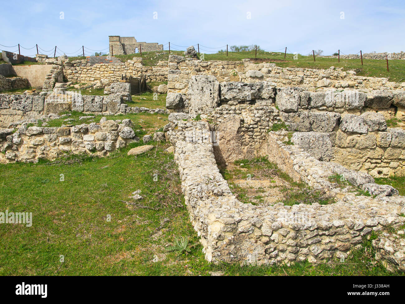 Domus building ruins of Acinipo Roman archaeological site, Ronda la ...